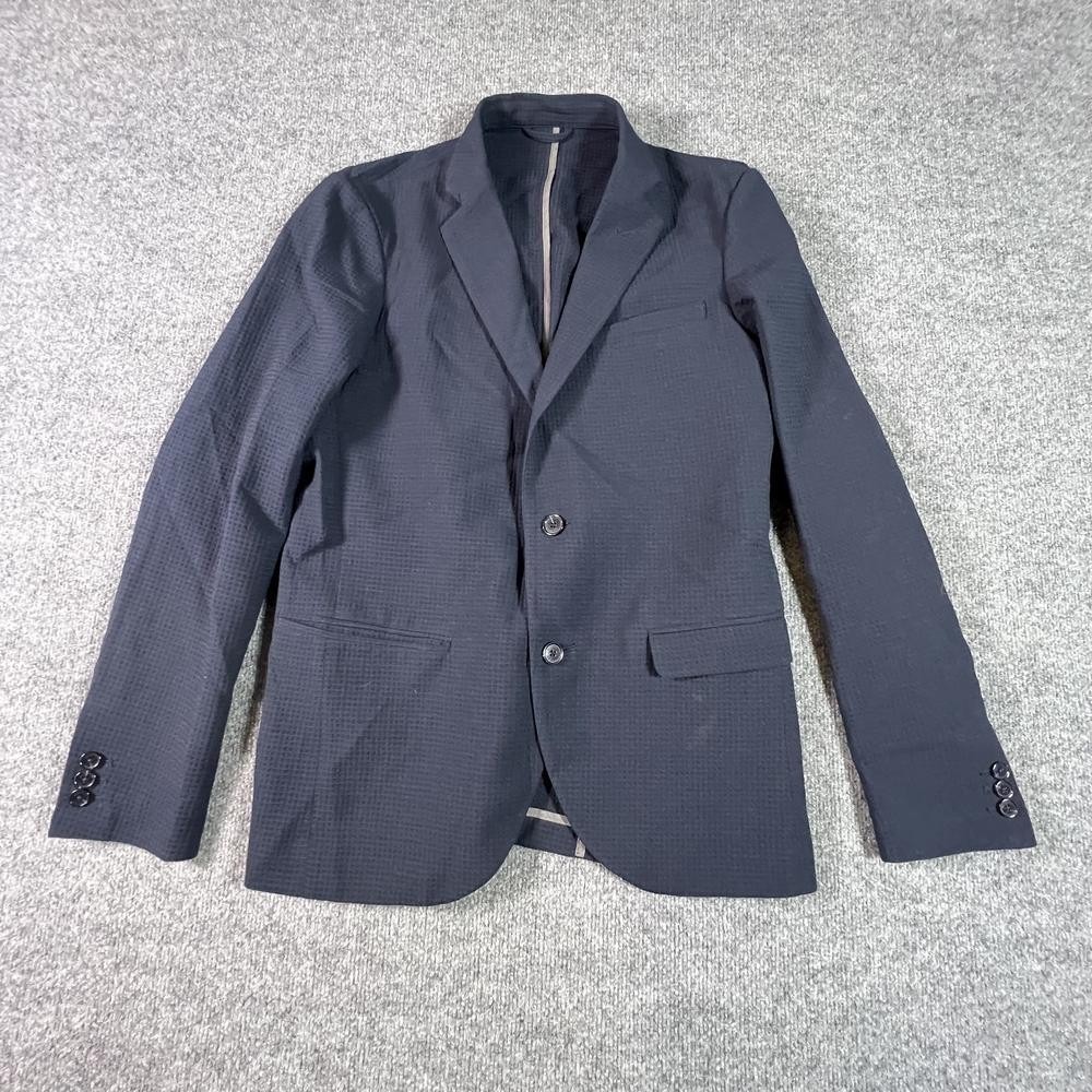 Matinique Blazer Coat Men's 40 Blue Polyester Notch Lapel Preppy Career Stretch